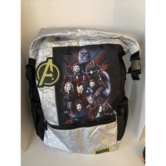 Marvel Avengers Silver Backpack Pre-Owned - Picture 1 of 10